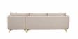 Frejol Velvet LHS Sectional Sofa In Cream Colour