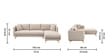 Frejol Velvet LHS Sectional Sofa In Cream Colour