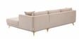 Frejol Velvet LHS Sectional Sofa In Cream Colour
