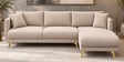 Frejol Velvet LHS Sectional Sofa In Cream Colour