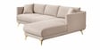 Frejol Velvet LHS Sectional Sofa In Cream Colour