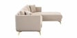 Frejol Velvet LHS Sectional Sofa In Cream Colour