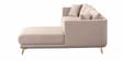 Frejol Velvet LHS Sectional Sofa (2 + Lounger) In Cream Colour
