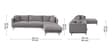 Frejol Velvet LHS Sectional Sofa In Grey Colour Frejol Velvet LHS Sectional Sofa In Grey Colour