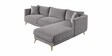 Frejol Velvet LHS Sectional Sofa In Grey Colour
