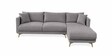 Frejol Velvet LHS Sectional Sofa In Grey Colour