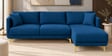 Frejol Velvet LHS Sectional Sofa In Navy Blue Colour