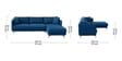 Frejol Velvet LHS Sectional Sofa In Navy Blue Colour