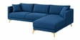 Frejol Velvet LHS Sectional Sofa In Navy Blue Colour