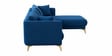 Frejol Velvet LHS Sectional Sofa In Navy Blue Colour