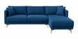 Frejol Velvet LHS Sectional Sofa In Navy Blue Colour