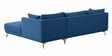 Frejol Velvet LHS Sectional Sofa In Navy Blue Colour