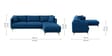 Frejol Velvet LHS Sectional Sofa In Navy Blue Colour