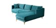 Frejol Velvet LHS Sectional Sofa In Teal Blue Colour