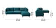 Frejol Velvet LHS Sectional Sofa (2 + Lounger) In Teal Blue Colour