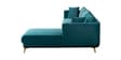 Frejol Velvet LHS Sectional Sofa In Teal Blue Colour