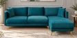 Frejol Velvet LHS Sectional Sofa In Teal Blue Colour