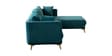 Frejol Velvet LHS Sectional Sofa In Teal Blue Colour