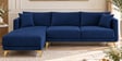 Frejol Velvet RHS Sectional Sofa (2 + Lounger) In Navy Blue Colour