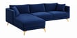 Frejol Velvet RHS Sectional Sofa (2 + Lounger) In Navy Blue Colour
