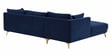 Frejol Velvet RHS Sectional Sofa (2 + Lounger) In Navy Blue Colour