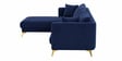 Frejol Velvet RHS Sectional Sofa (2 + Lounger) In Navy Blue Colour