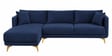 Frejol Velvet RHS Sectional Sofa (2 + Lounger) In Navy Blue Colour