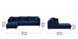 Frejol Velvet RHS Sectional Sofa (2 + Lounger) In Navy Blue Colour