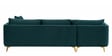 Frejol Velvet RHS Sectional Sofa (2 + Lounger) In Teal Blue Colour