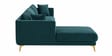 Frejol Velvet RHS Sectional Sofa (2 + Lounger) In Teal Blue Colour