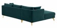 Frejol Velvet RHS Sectional Sofa (2 + Lounger) In Teal Blue Colour