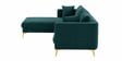 Frejol Velvet RHS Sectional Sofa (2 + Lounger) In Teal Blue Colour