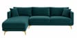 Frejol Velvet RHS Sectional Sofa (2 + Lounger) In Teal Blue Colour