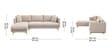 Frejol Velvet RHS Sectional Sofa In Cream Colour