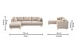 Frejol Velvet RHS Sectional Sofa In Cream Colour Frejol Velvet RHS Sectional Sofa In Cream Colour