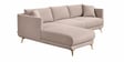 Frejol Velvet RHS Sectional Sofa (2 + Lounger) In Cream Colour