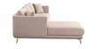 Frejol Velvet RHS Sectional Sofa (2 + Lounger) In Cream Colour