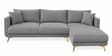 Frejol Velvet RHS Sectional Sofa (2 + Lounger) In Grey Colour