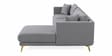 Frejol Velvet RHS Sectional Sofa (2 + Lounger) In Grey Colour