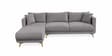 Frejol Velvet RHS Sectional Sofa In Grey Colour
