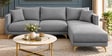 Frejol Velvet RHS Sectional Sofa (2 + Lounger) In Grey Colour
