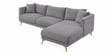 Frejol Velvet RHS Sectional Sofa (2 + Lounger) In Grey Colour