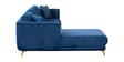 Frejol Velvet RHS Sectional Sofa In Navy Blue Colour