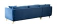 Frejol Velvet RHS Sectional Sofa In Navy Blue Colour