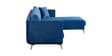 Frejol Velvet RHS Sectional Sofa In Navy Blue Colour