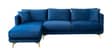 Frejol Velvet RHS Sectional Sofa In Navy Blue Colour