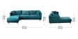 Frejol Velvet RHS Sectional Sofa In Teal Blue Colour