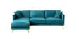 Frejol Velvet RHS Sectional Sofa In Teal Blue Colour