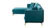 Frejol Velvet RHS Sectional Sofa In Teal Blue Colour