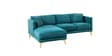 Frejol Velvet RHS Sectional Sofa In Teal Blue Colour